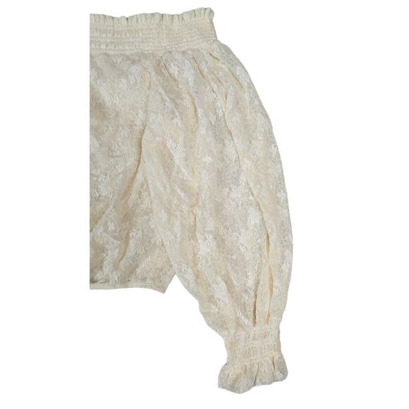 Free People Emily Lace Off the Shoulder Top Boho Size XL - Picture 2 of 5